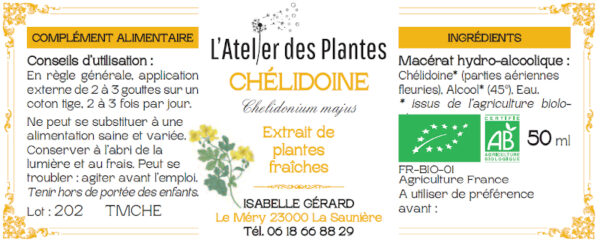 Complément alimentaire Chélidoine - Extrait de plantes fraîches