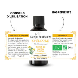 Complément alimentaire Chélidoine - Extrait de plantes fraîches